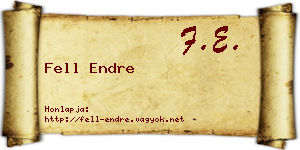 Fell Endre névjegykártya